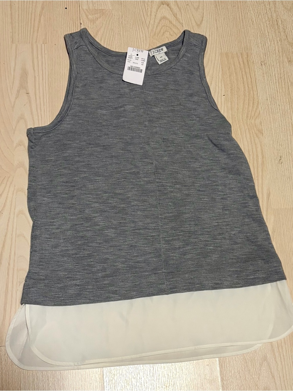 J.Crew Heather Gray Sleeveless Layered-Look Tank